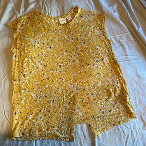 Rachel Zoe button-back yellow linen top size XL